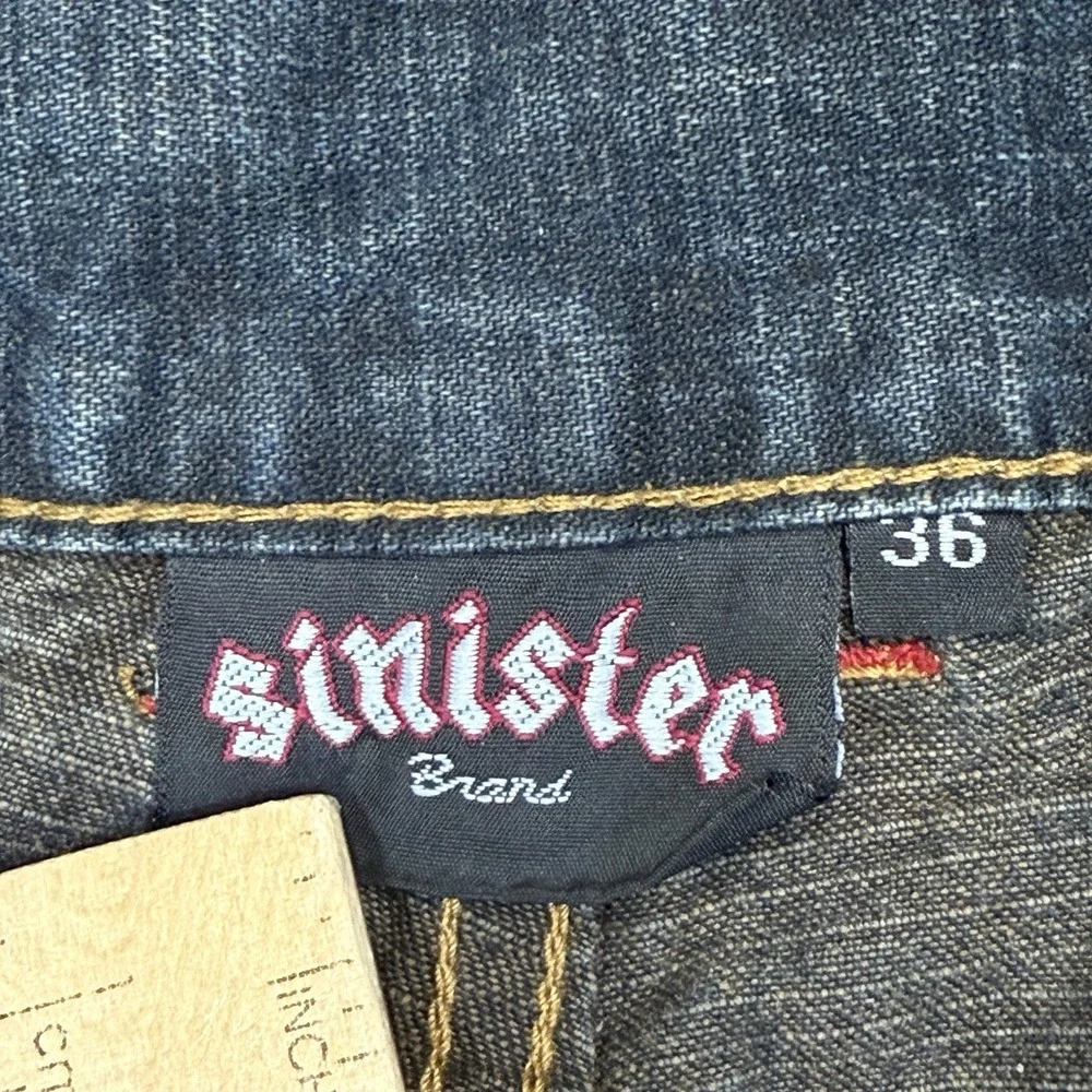 Sinister Brand Jeans Mens 36x30 Blue‎ Straight Leg Money Print Pocket Y2K VTG